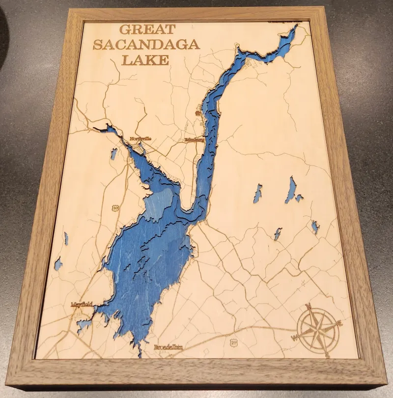 Sacandaga Lake NY Bathymetric Map